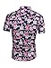 uxcell Men's Hawaiian Shirts Short Sleeve Button Down Slim Fit Summer Floral Shirts Blue Rose Print 42