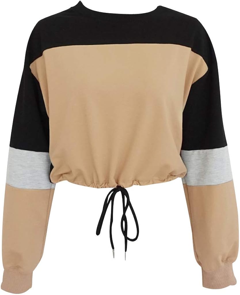 ISSHE Cropped Sweatshirts for Women Womens Oversized Crop Top