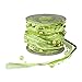 Fowod 3 Strings Beaded Ribbon, Pearl String, Satin Ribbon and Organza Wired Ribbon, 33 Feet,Green