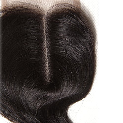 B&F Hair Brazilian Virgin Hair 1piece Body Wave Middle Part Lace Closure 100% Human Hair Natural Color 30-35g/pc (16inch Closure)