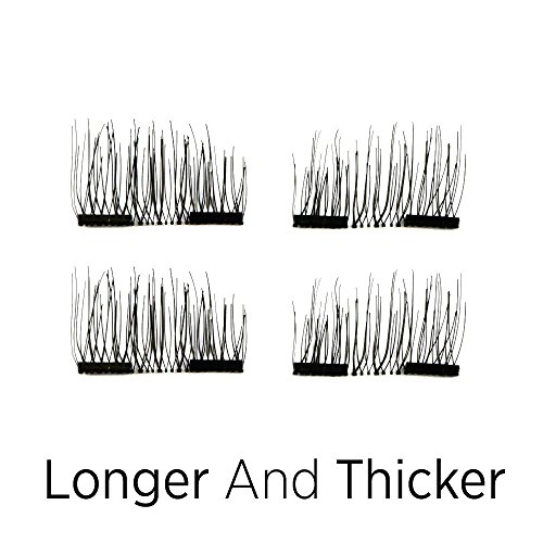 Magnetic Eyelashes [Glue free] Handmade Ultra-thin 0.2mm Reusable Natural 3D Magnetic False Eyelashes 4 Pcs - Thumbnail 6