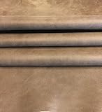 Cafe Brown Leather Hide - Rustic Finish - Quality Craft DIY Material - Spanish Full Skins - 4 sq ft - AVG 24¨x 22¨ at Longest and Widest - Soft Genuine Lambskin Fabric- Upholstery Home Décor Supply