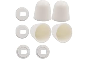 4Packs Universal Toilet Bolt Caps, Abnaok Round Plastic Push-On Toilet Bowl Bolt Caps Covers, with Extra Washers for Easy installation, 1.44 Inch Height, White Color