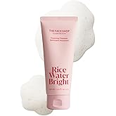 The Face Shop Rice Water Bright Foaming Facial Cleanser with Ceramide, Gentle Face Wash for Hydrating & Moisturizing, Vegan Face Cleanser, Makeup Remover, Korean Skin Care for All Skin Types, 150ml