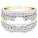 TwoBirch 1.01 Ct. Combination Cathedral and Classic Ring Guard in Sterling Silver with Cubic Zirconia