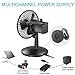 VersionTECH. Mini Oscillating Fan, Personal Portable Mini Small Desk Table Fan, AA Battery (Not Included) Operated or USB Powered, Strong Wind Power, Adjustable Head, Classic Fan for Home Office Black