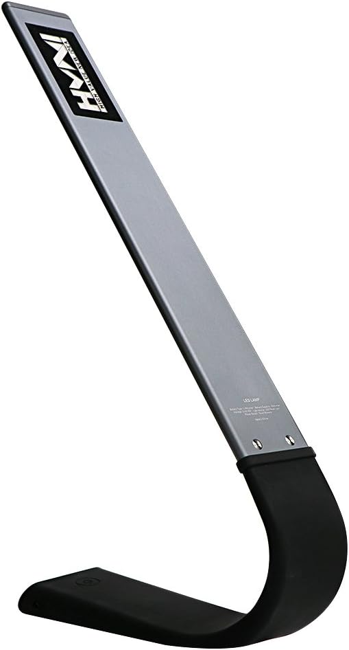 HVNI LED Desk Cordless Reading Lamp, Baby & Kids Night Light, Touch Control Brightness w/Warm, Neutral, White Light, Safe Silicone + Aluminum Body, 20 Hours Runtime (Space Gray)