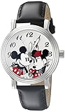 Disney Mickey Mouse Women's W002335 Mickey Mouse and Minnie Mouse Analog Display Analog Quartz Black Watch