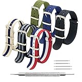 MEGALITH NATO Strap 6 Packs 16mm 18mm 20mm 22mm 24mm Nylon Watch Band Premium Ballistic Zulu Watch Straps for Men Women with Stainless Steel Buckle