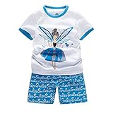Little Girls Summer Clothes B.GKAKA The Smile Girl Short Kids Pajamas (6 Toddler)