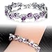 OPK Jewelry Gorgeous Platinum Plated Purple Cubic Zirconia CZ Stone Women Tennis Bracelet 7.67