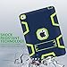 iPad Air 2 Case,iPad 6 Case,TIANLI(TM) ArmorBox [Three Layer] Convertible [Heavy Duty] Rugged Hybrid Protective with Kickstand Case for iPad Air 2,Navy Blue/Lemony Yellow