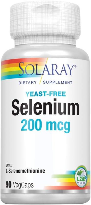 Solaray Selenium 200, No Yeast 200mcg | Healthy Immune, Thyroid Function, Antioxidant Support | High Absorption Formula | Vegan & Non-GMO | 90ct: Health & Personal Care