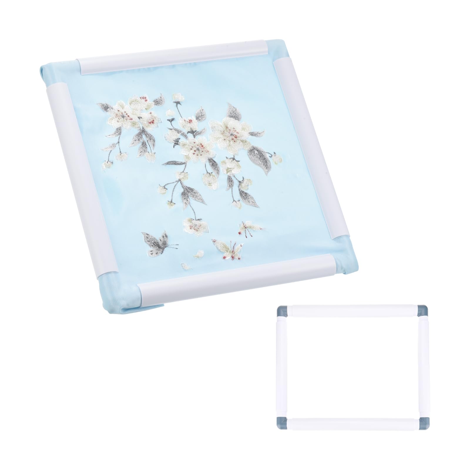 PATIKIL Embroidery Hoops Universal Clip Embroidery Hoop Frame Reusable Square Rectangle Plastic Clip Frame Embroidery Hoop for Art Craft Sewing (6x6Inch), Dark Blue