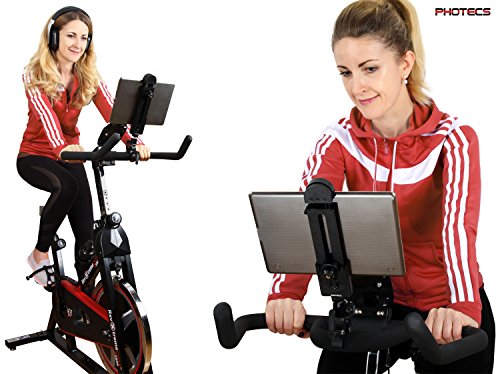 Photecs® Universal Tablet-Halterung Pro V1B, Halter f. iPad Pro 12,9" oder andere Tablets und Smartphones von 5" bis 14 Zoll, Befestigung von Tablet-PC als Monitor an Stativ, Mikrofon-Ständer etc. – Bild 8