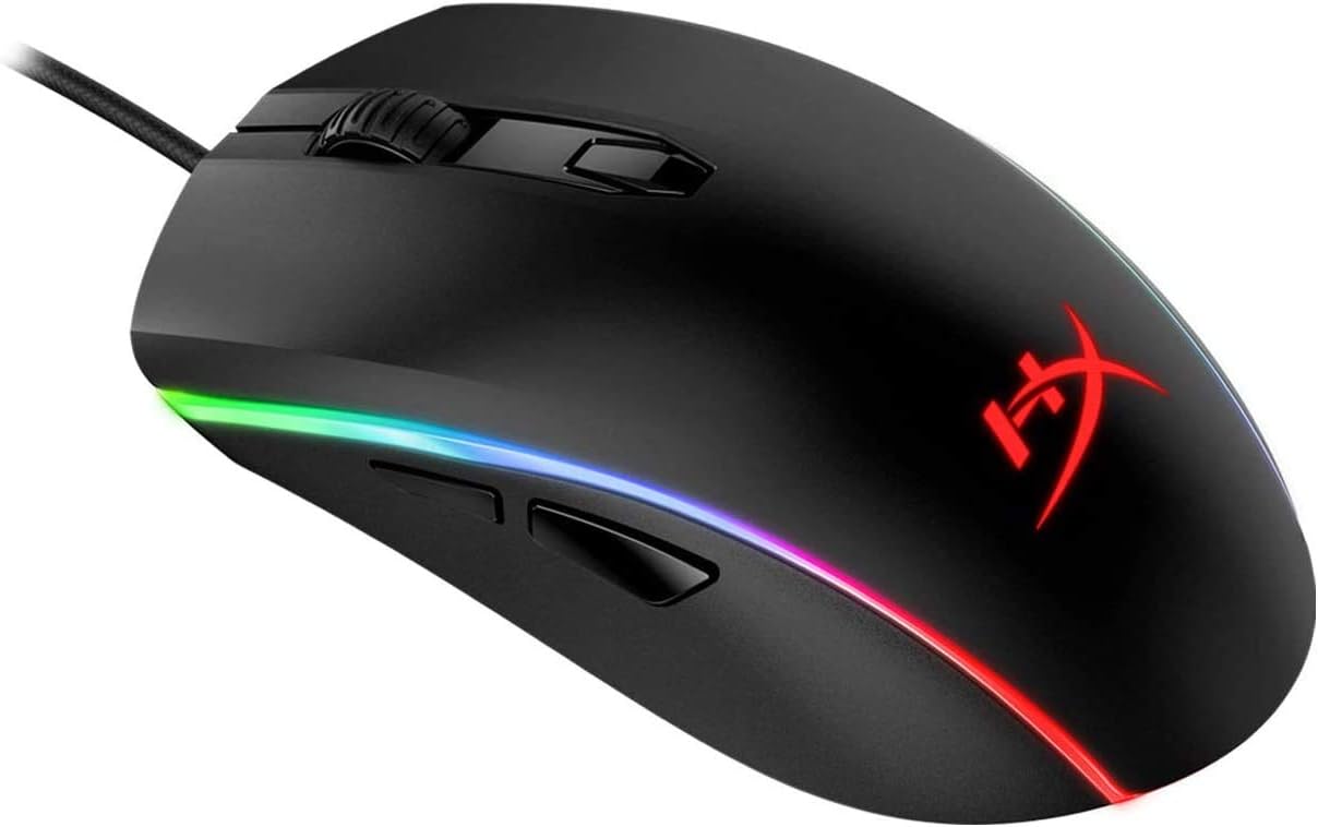HyperX Pulsefire Surge - RGB Wired Optical Gaming Mouse, Pixart 3389 Sensor up to 16000 DPI, Ergonomic, 6 Programmable Buttons, Compatible with Windows 10/8.1/8/7 - Black (Renewed)