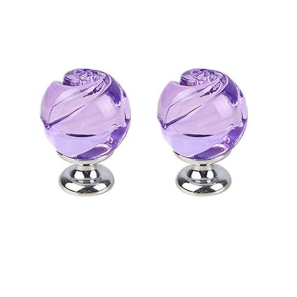 Firstdecor Pack Of 2 Vintage Crystal Floral Rose Door Knobs Handle