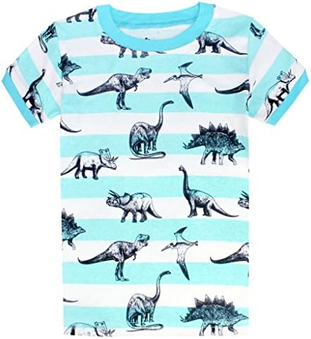 CoralBee Boys'2 Piece Sleepwear Short Pajamas Set Dinosaurs PJs