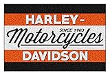 Harley-Davidson Racetag H-D Tufted Rug, 39 x 59 In, Black & Orange NW350878