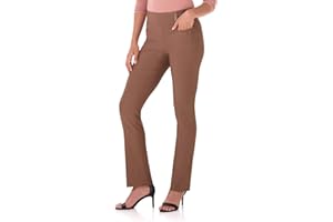 Rekucci Women's Ease Into Comfort Pull-On Straight Pant with Pockets