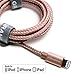 Tera Grand Apple MFi Certified - Lightning to USB Braided Cable with Aluminum Housing 4 ft. Rose Gold