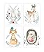 Set of 4 Nursery Woodland Animals Prints Baby Kids Room Unframed Wall Art Forest & Nature Themed. Rabbit Deer Fox and Hedgehog Watercolor Style Pictures