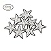 MANDBOY20Pack 3.6cm Gray Star Patches Iron on or Sew on Patches Embroidered Badge Motif Applique Sticker Patch Clothing Jeans T-Shirt