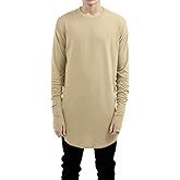 LILBETTER Mens Thumb Hole Cuffs Long Sleeve T-Shirt Basic Tee