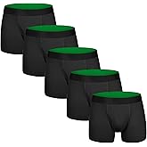 TIICHOO Washable Incontinence Underwear for Men Regular Absorbency Incontinence Boxer Briefs with Fly 5 Pack