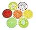 Premium Quality Set of 7 Fruit Silicone Coasters, Non-Slip Drink Coasters, for Bar, Car, Kitchen & Office