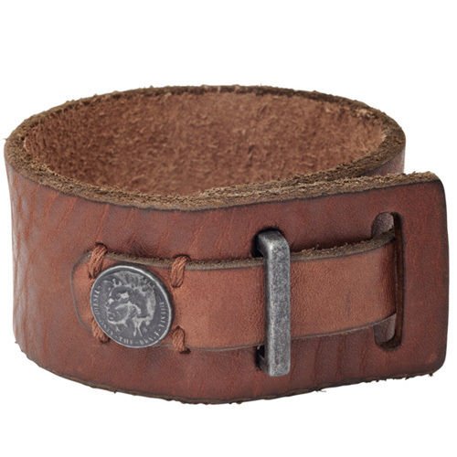 Diesel DXM0694 Men's Brown Leather Cuff Bracelet Jewelry