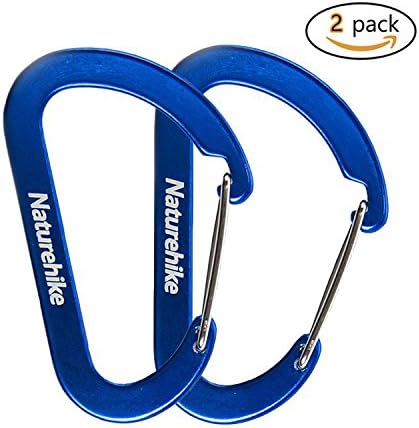 6.5cm Locking Carabiner Aluminum D Clip Camping Hooks Aluminum Camping Carabiner Fishing Carabiner Hiking Backpack Keychain 2 Pack