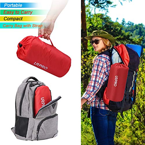 URPRO Waterproof Warm Fleece Outdoor Blanket Extra Large Lightweight Portable with Carry Bag for Stadium, Picnic, Camping, Beach, Dogs, Sofa RED - Thumbnail 4