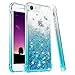 Ruky for iPhone 7 8 Case, iPhone SE 2022 Case, Gradient Quicksand Series Glitter Floating Liquid Bling Sparkle Soft TPU Protective Girls Women Case for iPhone 6/6s/7/8/SE 2020 & SE 2022, Gradient Teal