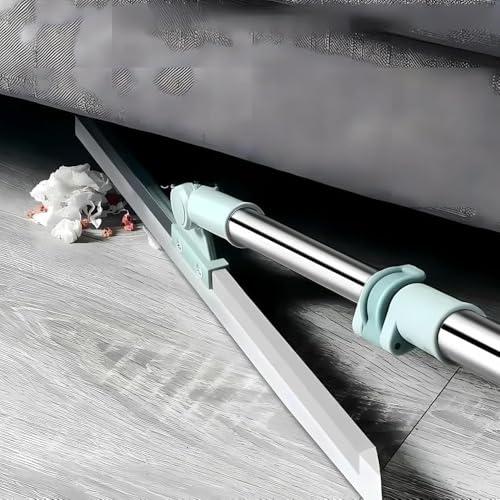Rodo e Vassoura Mágica 2 em 1 de Silicone, 1,40m, Articulado, Giratório 180°, Ajustável, Limpeza de Vidros, Pisos, Pelos de Pet, Janelas, Cabo Desmontável em Aço Inoxidável, Varre e Seca, Marca ATM