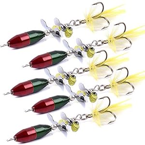 Lpattern 5pcs Cuillers De Pêche à La Truite Perche Brochet Leurres Kit De Leurre De Pêche En Métal Cuillère Tournante…