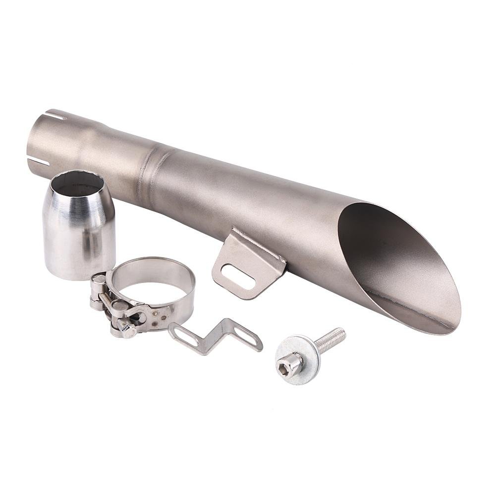 Motorcycle Exhaust Pipe Muffler Tip, Universal Muffler Stainless Steel Exhaust Pipe Muffler (Titanium Color) Exhaust System Modifications