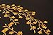 TWO Big Golden Flower Leaf Vines Embroidery Applique Patch, Plum Blossom Flower Patch, Iron on Applique, Flower Applique Patch (Gold)
