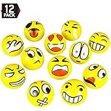 Big Mo's Toys 3" Emoji Balls-Stress Reliver Party Favors (12 Piece), 3"
