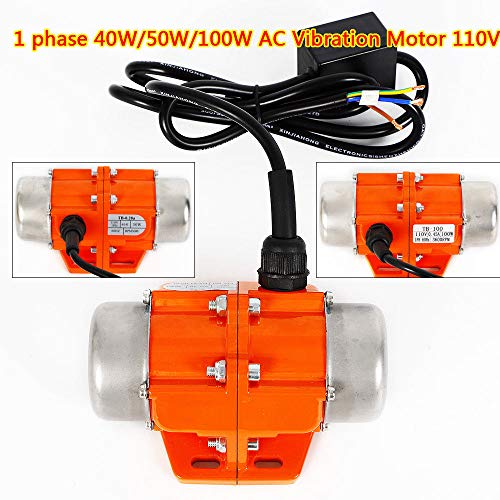 RanBB 110V 3600RPM AC Vibration Motor Vibration Motor Single Phase 40/50/100W Vibrating Asynchronous Vibrator (50W)