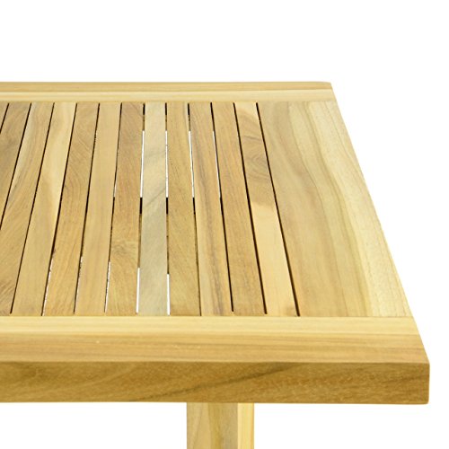 Divero Klapptisch Balkontisch Gartentisch Esstisch Teak Holz Natur unbehandelt Tisch für Terrasse Balkon Wintergarten witterungsbeständig massiv klappbar 130x65 cm – Bild 3