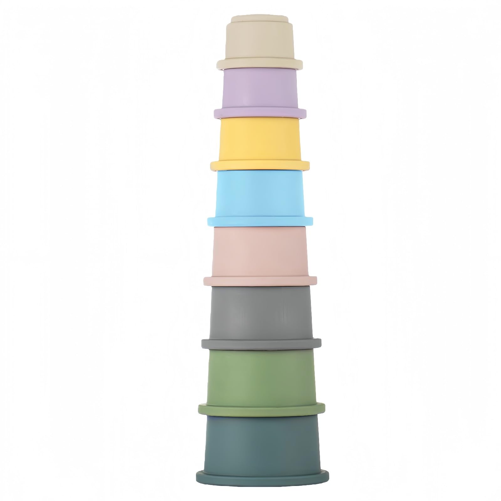 ZYFLSQ Stacking Cups Baby Toy, 8-Piece Set - Nesting Cups for Babies 6 Months+, Bath Toys with Pattern for Kids, Montessori Educational Toys for Toddler