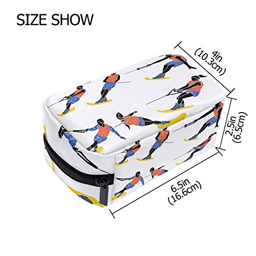 Water Skiing Makeup Bag Organizer Portable Cosmetic Pouch Handbag With Zipper For Women Purse