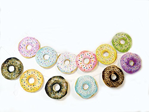 12PCS Donut Banner - Donut Party Decorations Doughnut Birthday Party Supplies Cake Food Displays