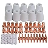 ESAB L-TEC PT-31 JG-40 WSD-LG40 Plasma Electrode Tips Nozzle Extended Shroud Shield Cup Kit Fit CUT 50D 50 40 Plasma Cutter 60pcs