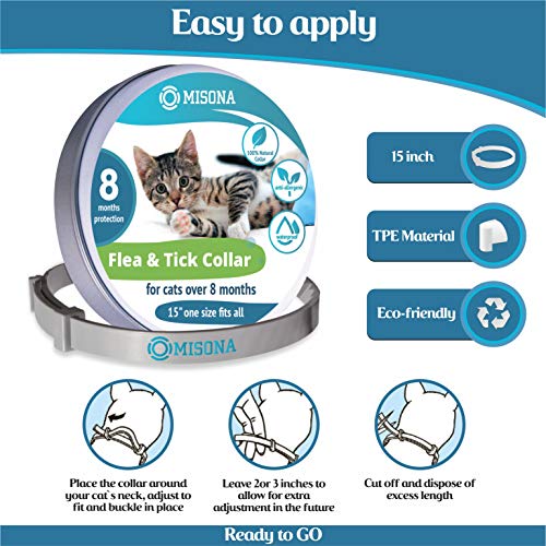 Cat Flea Tick Prevention for Cats | Cat Collar | Cat Flea Collars | Flea Tick Prevention | Cat Flea Treatment | Flea Protection | Pet Flea Collars | Fleas Ticks for Flea Control Cats - Thumbnail 2