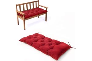 MOONASE Waterproof Lounger Seat Cushions Outdoor Loveseat Bench Seat Pads Tufted Bench Cushion (47.2 X 19.7 Inch, Red)