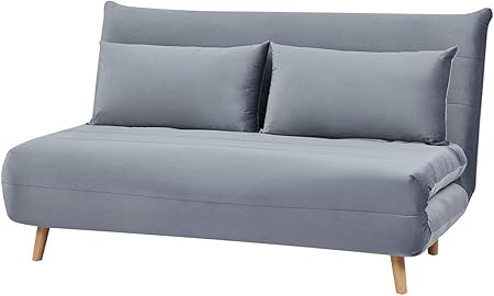 Meubletmoi Banquette Convertible Lit 2 Places En Tissu Velours