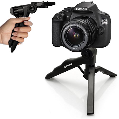 iGadgitz 2 in 1 Pistol Grip Stabilizer Mini Table Top Stand Tripod for Canon EOS SLR DSLR Series Cameras 10D 20Da 30D 40D 50D 5D