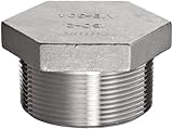 Stainless Steel 304 Cast Pipe Fitting, Hex Head Plug, Class 150, 1